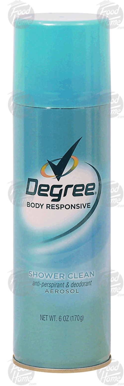 Degree  body responsive anti-perspirant & deodorant aerosol, shower clean Full-Size Picture